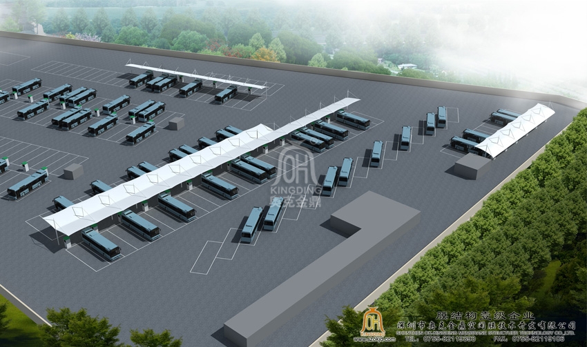 深圳市前海四、五站場公交總站充電樁膜結構加蓋改造項目